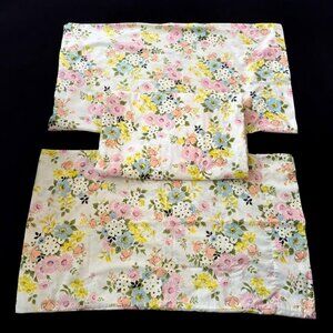 VTG PEQUOT Easy Care Floral Print QUEEN Duvet Cover and (2) STANDARD Pillowcases